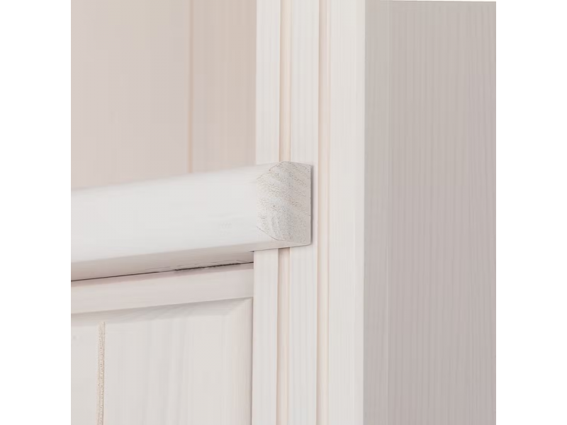 Kit com 3 estantes com portas nas laterais em Madeira Maciça – na cor branco lavado | Coleção Biblioteca